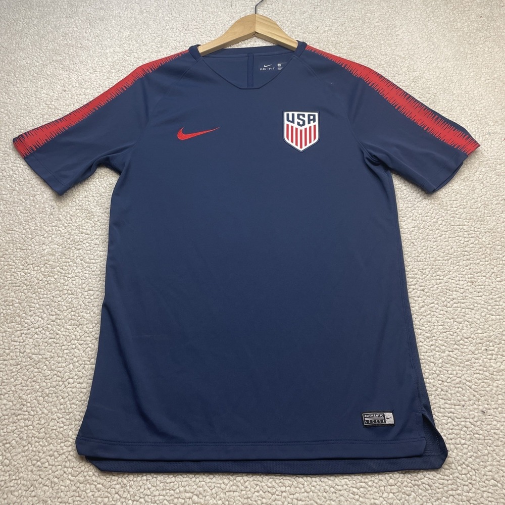 Nike Soccer Jersey Mens M Blue USMNT USA National Team Dri-FIT Training Top 0788